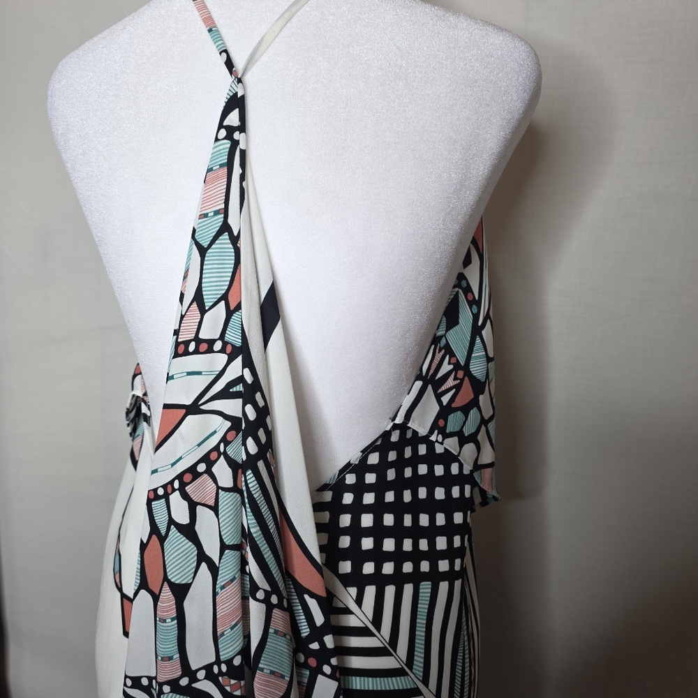 Olivaceous Angel Wing Geometric Dress Size Large - Picture 7 of 10